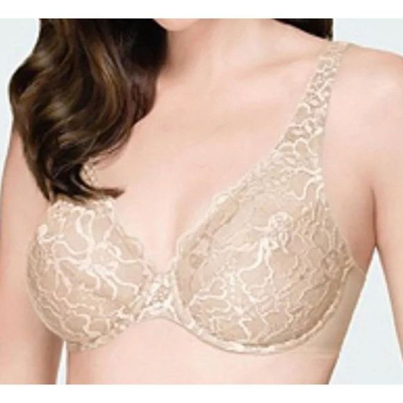 Wacoal Pure Inspiration Nude Lace Unlined Underwire Bra 85750 Size 38DD - Picture 3 of 5